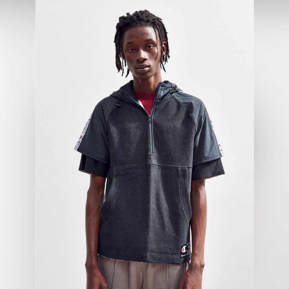 Champion Reverse Weave Short Sleeve Quarter Zip Sweatshirt Small